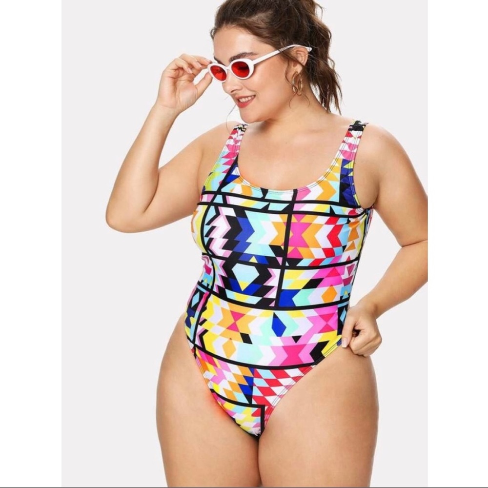 SHEIN High Thigh Multi Color One Piece Suit | 4X